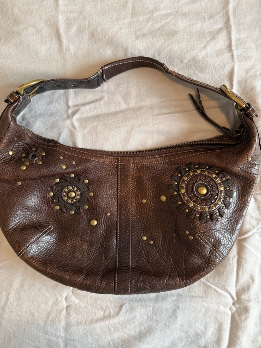 Vintage Y2K Authentic Coach SoHo Boho Studded Leather Hobo Bag - Picture 14 of 16